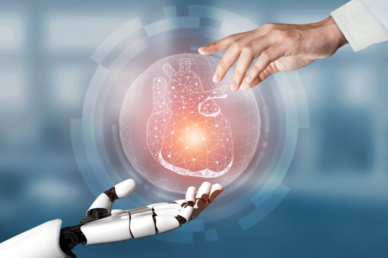 3d,rendering,medical,artificial,intelligence,robot,working,in,future,hospital.